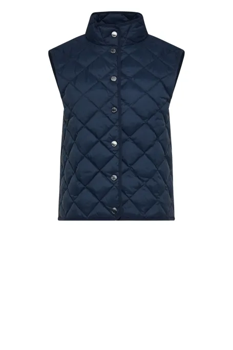 Dunkelblaue gesteppte Weste