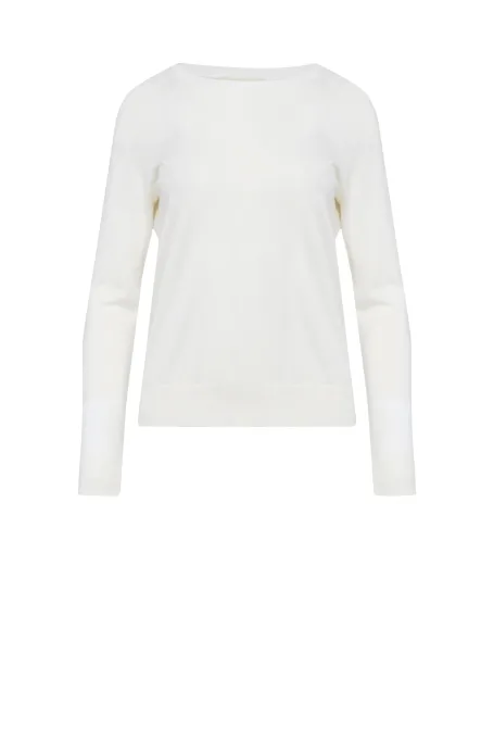 Weiße Bluse aus Merinowolle