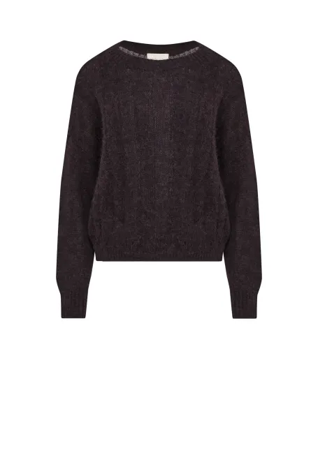 Brauner Pullover mit Alpakawolle