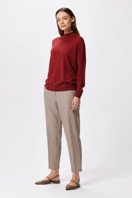 Pullover mit halbem Rollkragen aus Merinowolle