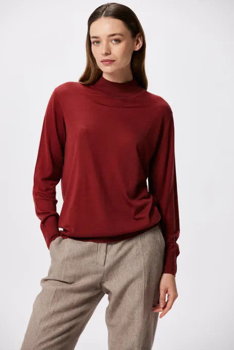Pullover mit halbem Rollkragen aus Merinowolle