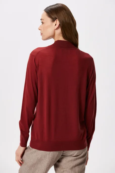 Pullover mit halbem Rollkragen aus Merinowolle