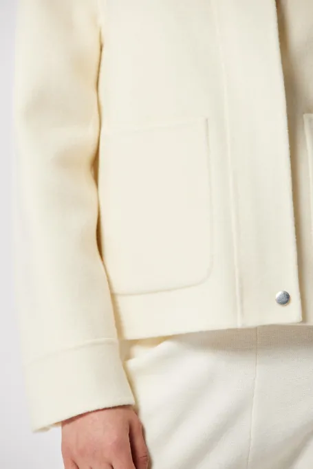 Weisse kurze Doubleface-Jacke