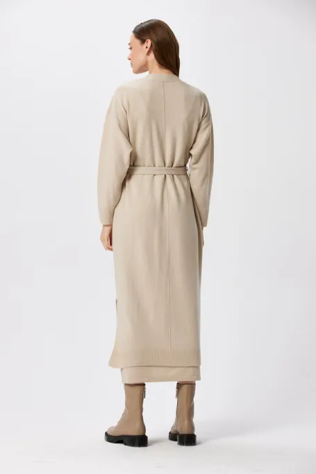 Langer Cardigan aus Kaschmir und Merinowolle