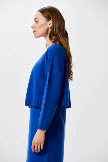 Kurze Strickjacke mit Kaschmir