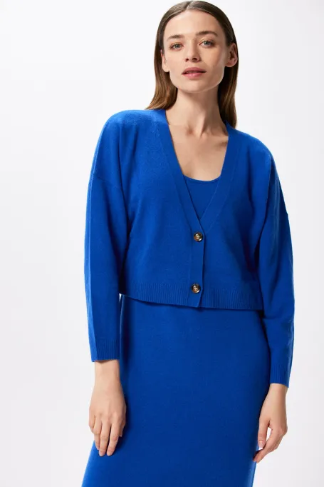 Kurze Strickjacke mit Kaschmir