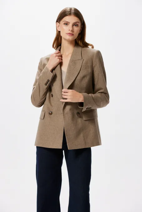 Kariertes Jackett mit Kaschmir