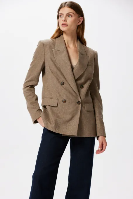 Kariertes Jackett mit Kaschmir