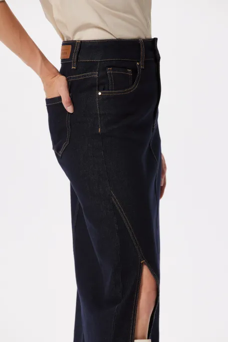 Jeans-Midirock in Dunkelblau