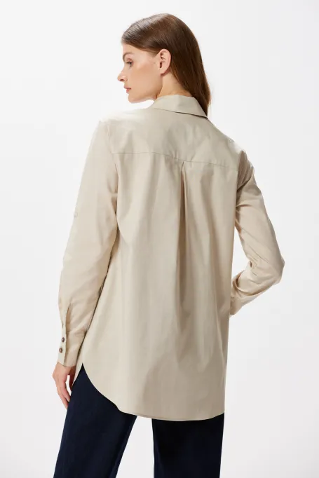 Beige Hemd mit Taschen