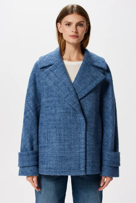 Hellblaue Jacke mit Alpakawolle