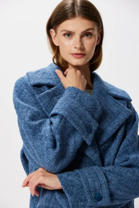 Hellblaue Jacke mit Alpakawolle