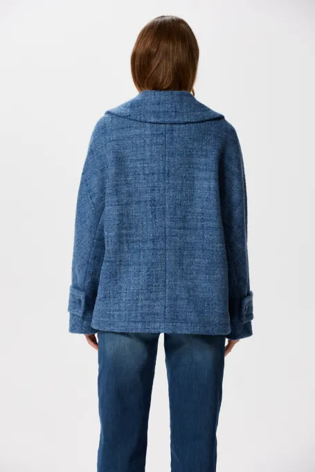 Hellblaue Jacke mit Alpakawolle