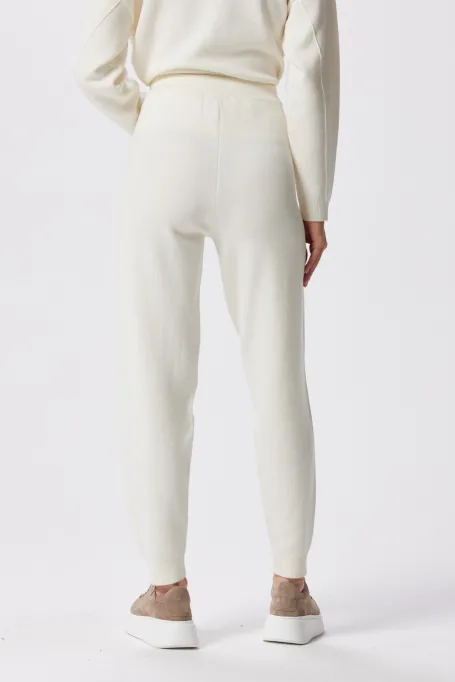 Cremige Hose aus Merinowolle
