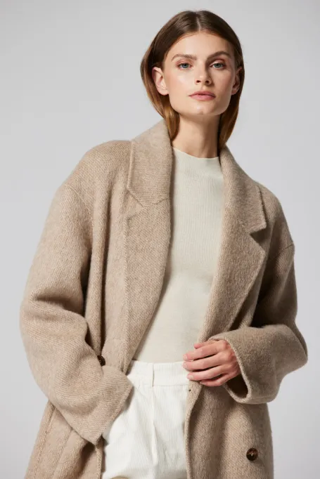 Mantel mit Alpaka doubleface