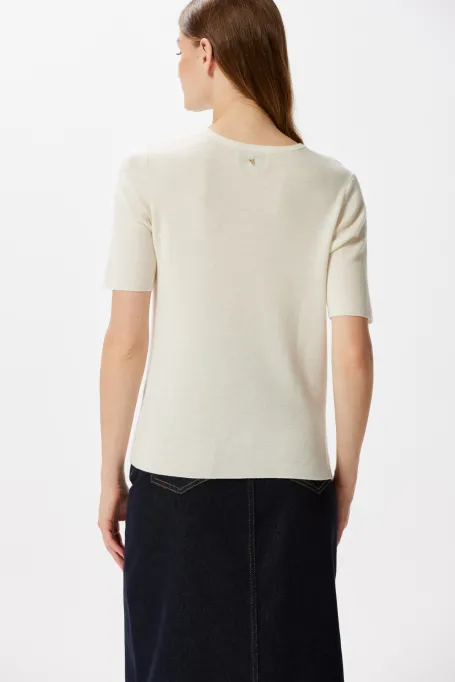 Weiße Kaschmirbluse