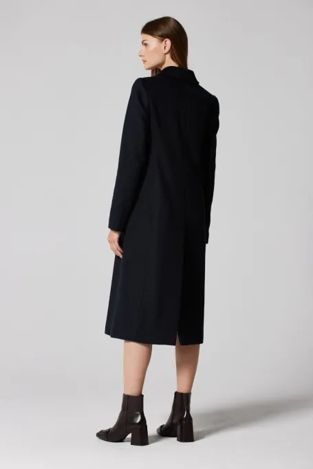 Dunkelblauer Mantel aus Kamelhaar