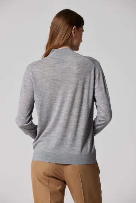 Graues Rollkragen-Shirt aus Merinowolle Julia