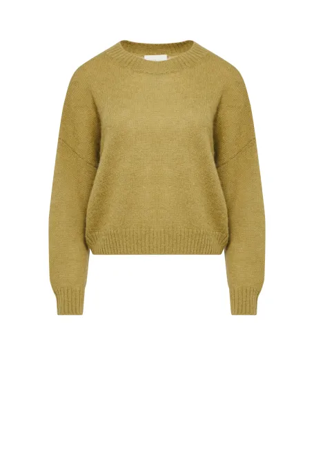 Grüner Pullover aus Alpaka-Wollmischung