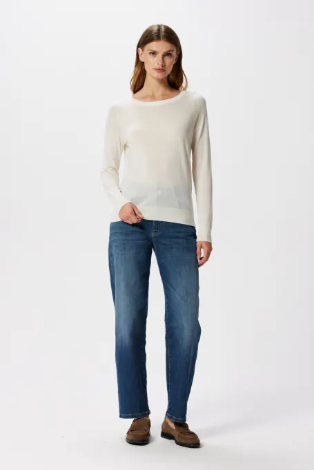 Weiße Bluse aus Merinowolle