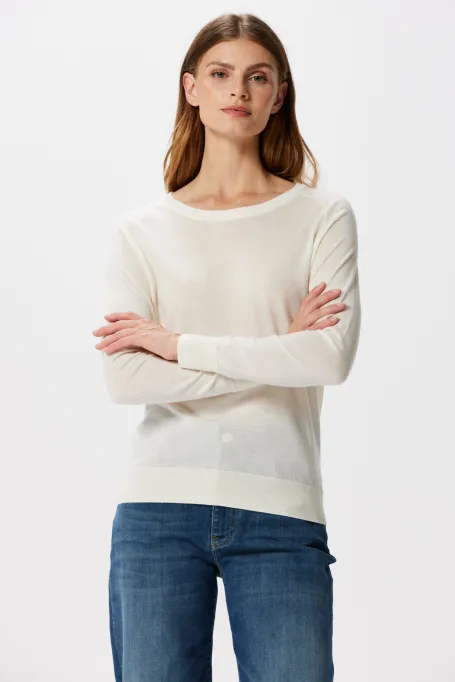 Weiße Bluse aus Merinowolle