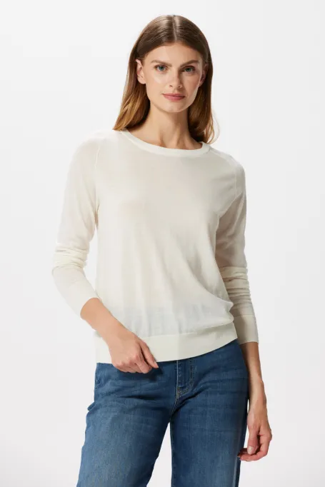 Weiße Bluse aus Merinowolle