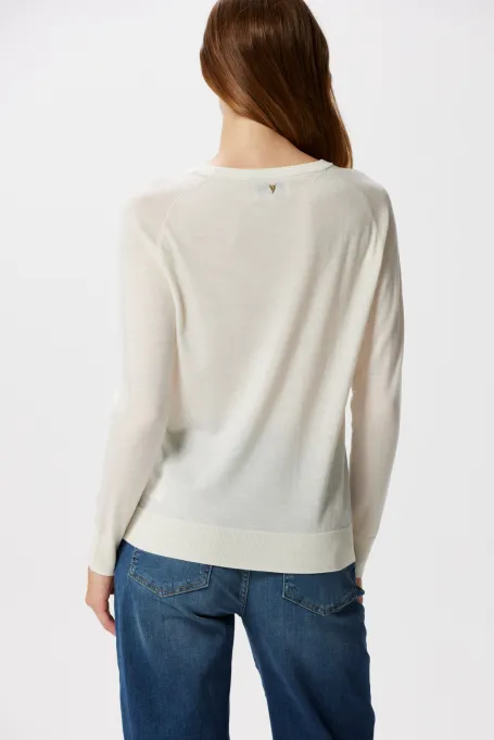 Weiße Bluse aus Merinowolle