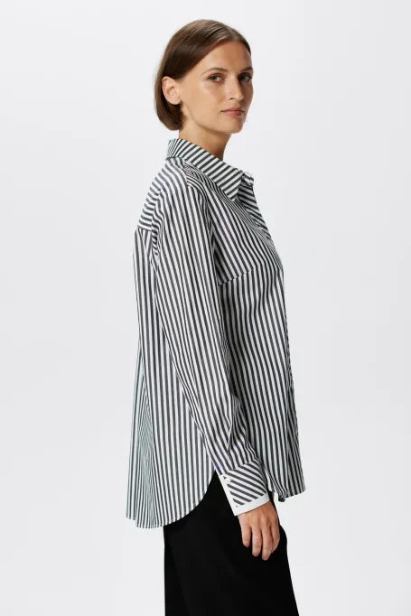 Baumwollhemd mit Streifen