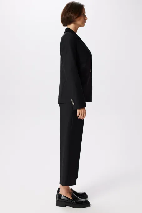 Schwarzes Sakko mit Wolle für Anzug