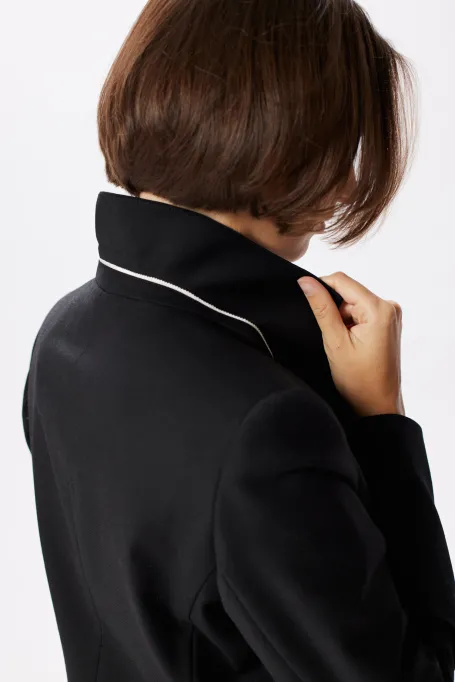 Schwarzes Sakko mit Wolle für Anzug