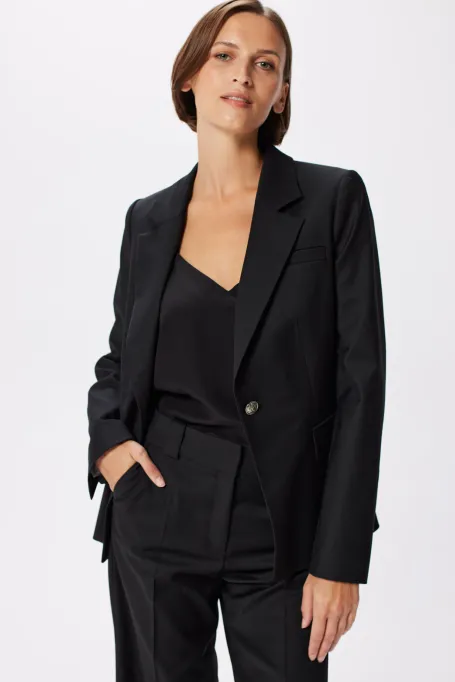 Schwarzes Sakko mit Wolle für Anzug