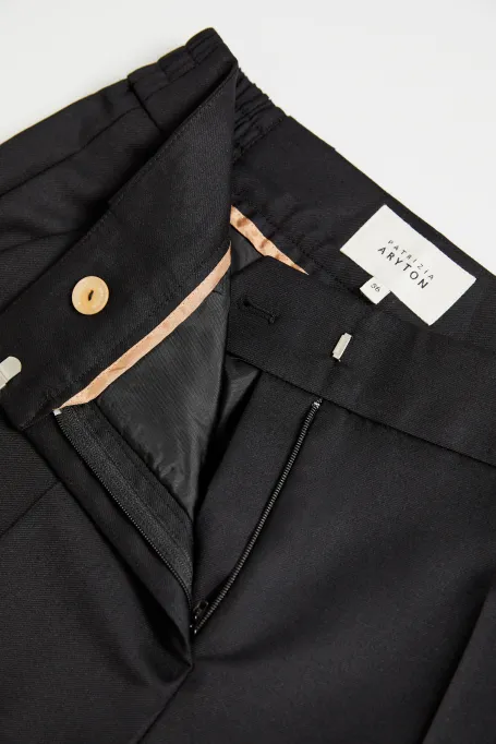 Schwarze Anzughose mit Wolle