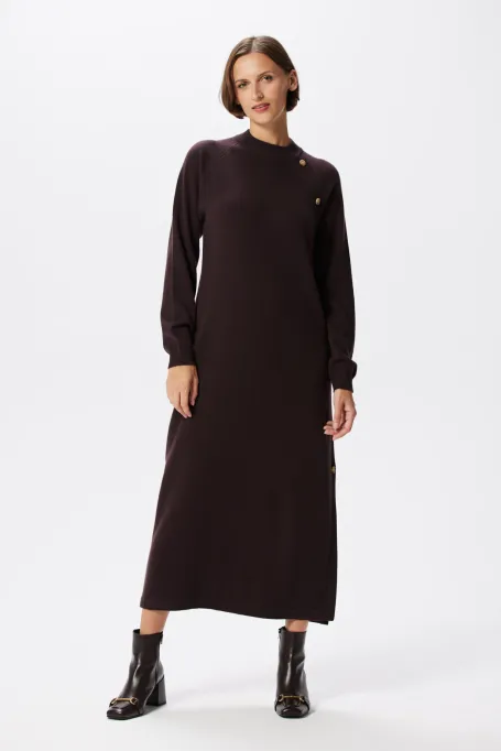 Braunes Wollkleid mit Kaschmir