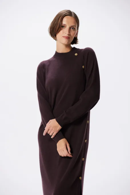 Braunes Wollkleid mit Kaschmir