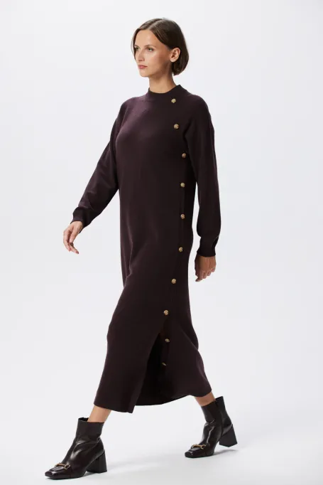 Braunes Wollkleid mit Kaschmir