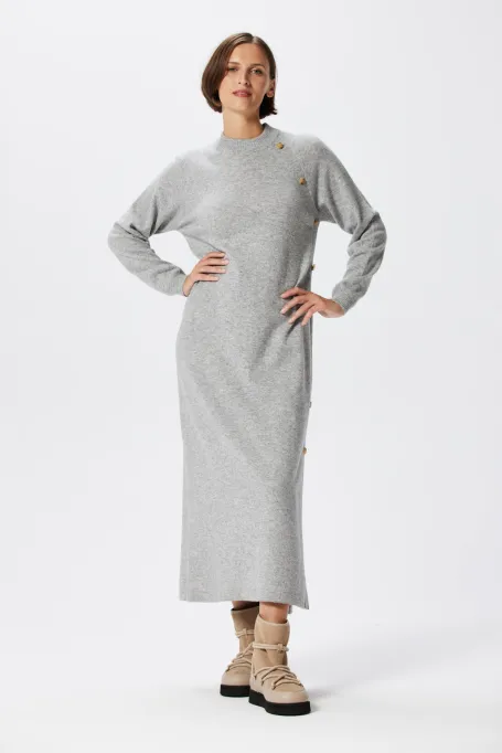 Graues Wollkleid mit Kaschmir