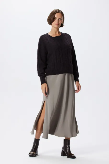 Brauner Pullover mit Alpakawolle