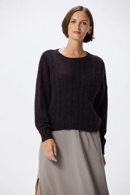 Brauner Pullover mit Alpakawolle