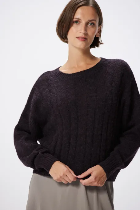 Brauner Pullover mit Alpakawolle