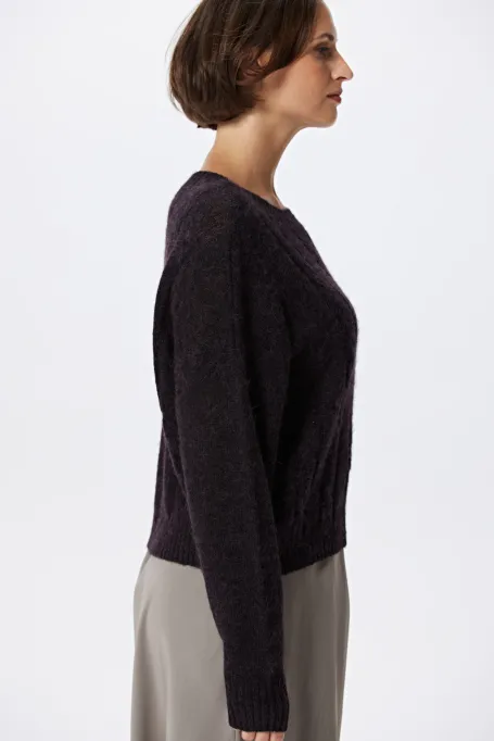 Brauner Pullover mit Alpakawolle