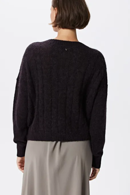 Brauner Pullover mit Alpakawolle