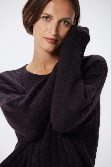 Brauner Pullover mit Alpakawolle