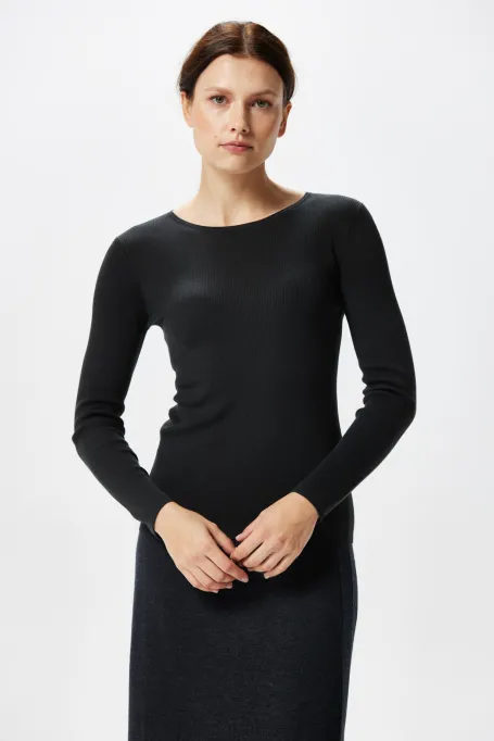 Graue Bluse mit Seide Emilly