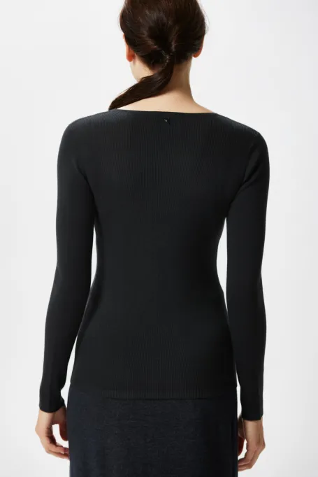 Graue Bluse mit Seide Emilly