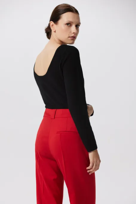 Schwarzer Kaschmir-Body