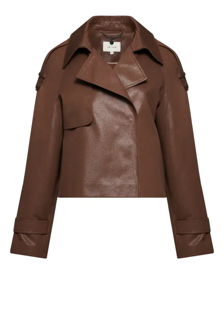 Braune Jacke mit Schulterklappen