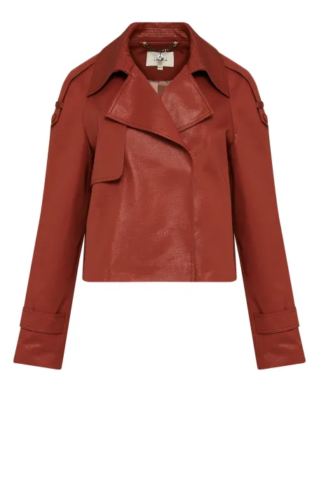 Kurze Baumwolljacke mit Schulterklappen