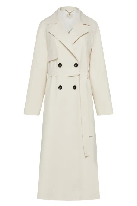 Weißer Trenchcoat mit Seide