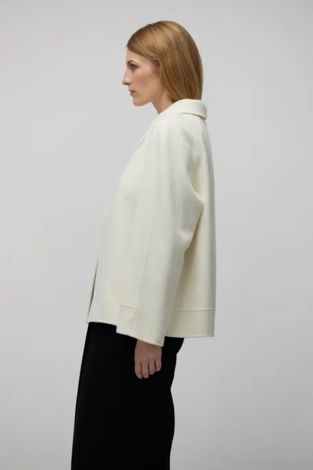 Weiße Doubleface-Jacke mit Seide