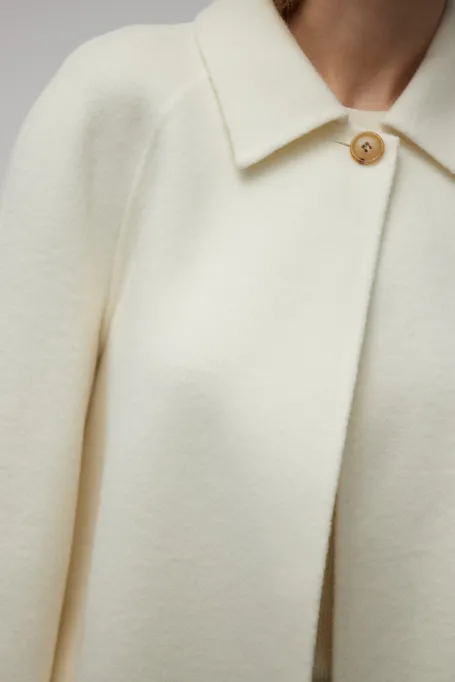 Weiße Doubleface-Jacke mit Seide